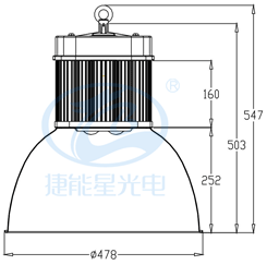 LED工礦燈IQ230尺寸圖
